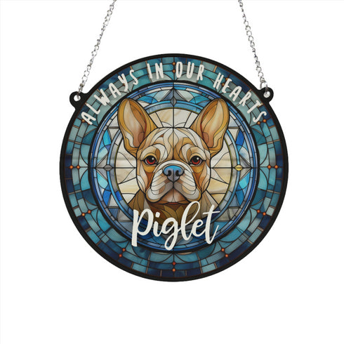 French Bulldog Tan Memorial Stained Glass Effect Suncatcher